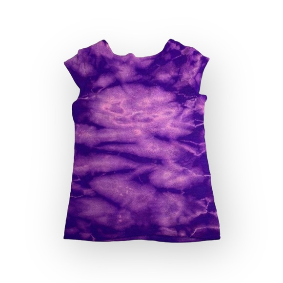 Vintage 90’s: Casadei ᪥ Textured Stretch Cap Sleeve Top ᪥ Purple Tie Dye ᪥ Luxe - Picture 3 of 16